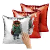 Μαξιλάρι καναπέ Μαγικό Κόκκινο με πούλιες 40x40cm περιέχεται το γέμισμα