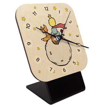 Little prince, Επιτραπέζιο ρολόι σε φυσικό ξύλο (10cm)
