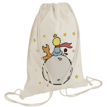Little prince, Backpack bag GYMBAG natural (28x40cm)