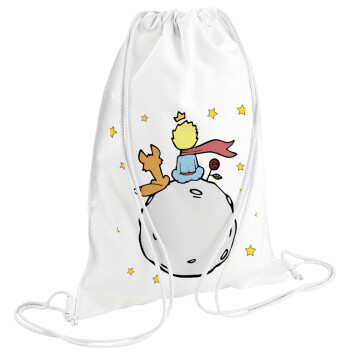 Little prince, Backpack pouch GYMBAG white (28x40cm)