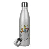 Metallic Glitter Silver Thermos Flask (Stainless steel), double-walled, 500ml