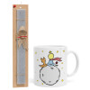 Easter Set, Ceramic Cup (330ml) & Easter aromatic flat candle (30cm) (GRAY)