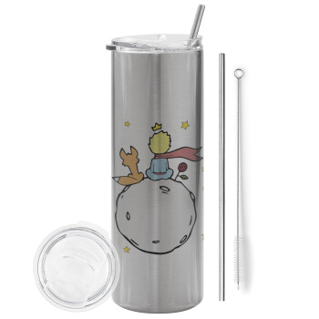 Little prince, Tumbler stainless steel Silver 600ml, with metal straw & cleaning brush