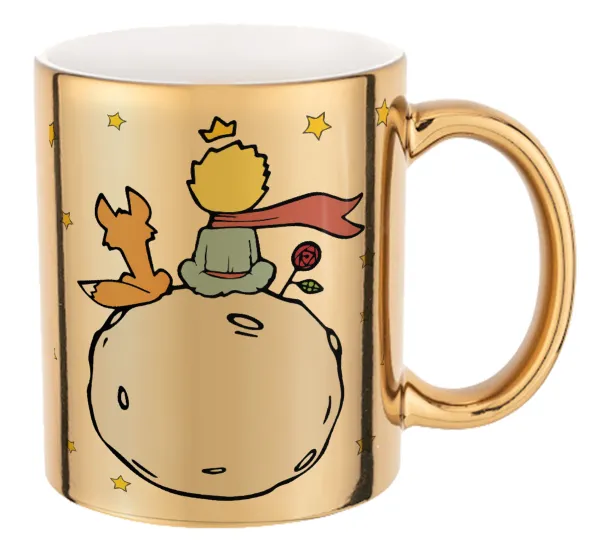 Little prince — Κούπα κεραμική, χρυσή καθρέπτης, 330ml