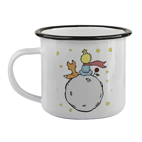 Little prince — Enamel mug with black rim, 360ml