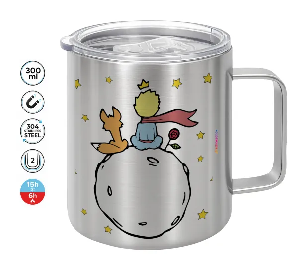 Little prince — Double-walled stainless steel mug 300ml with temperature-retaining lid