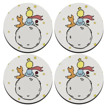 Little prince, ΣΕΤ 4 Σουβέρ ξύλινα στρογγυλά (9cm)