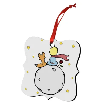 Little prince, Christmas ornament polygon wooden 7.5cm