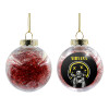 Transparent Christmas tree ball ornament with red filling 8cm