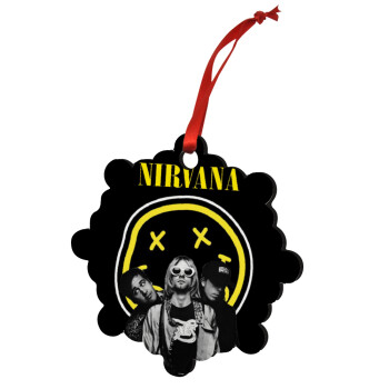 Nirvana, Christmas ornament snowflake wooden 7.5cm