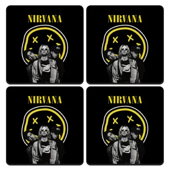 Nirvana, ΣΕΤ 4 Σουβέρ ξύλινα τετράγωνα (9cm)