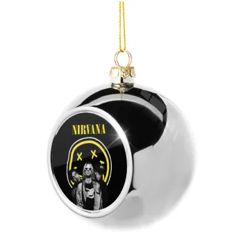 Nirvana, Silver 8cm Christmas tree ball ornament