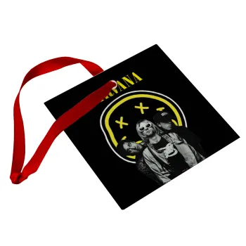 Nirvana, Christmas ornament, glass square ornament 9x9cm