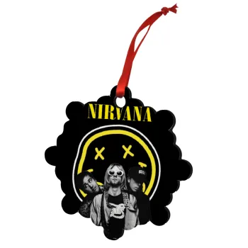 Nirvana, Christmas ornament snowflake wooden 7.5cm