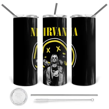 Nirvana, Tumbler stainless steel 600ml, with metal straw & cleaning brush