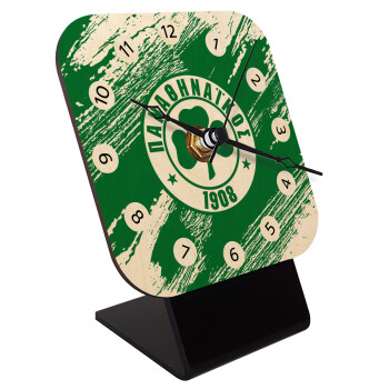 Π.Α.Ο., Quartz Table clock in natural wood (10cm)