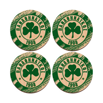 Π.Α.Ο., ΣΕΤ x4 Σουβέρ ξύλινα στρογγυλά plywood (9cm)