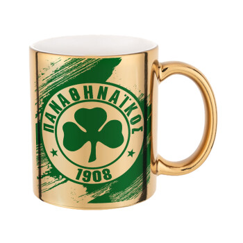 Π.Α.Ο., Mug ceramic, gold mirror, 330ml