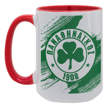 Π.Α.Ο., Κούπα Mega 15oz, κεραμική Κόκκινη, 450ml