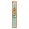 Easter Set, wooden keychain & aromatic flat Easter candle (30cm) (TURQUOISE)