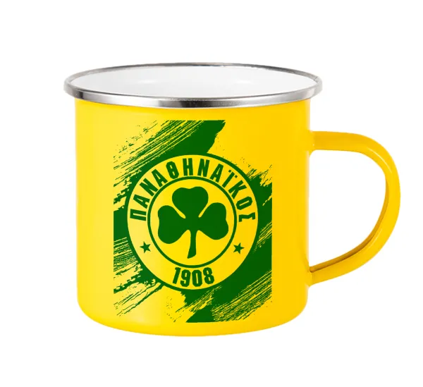 Π.Α.Ο. — Yellow Enamel Metallic Cup 360ml