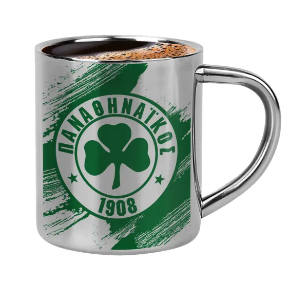 Π.Α.Ο. — Double-wall metal cup for espresso (220ml)
