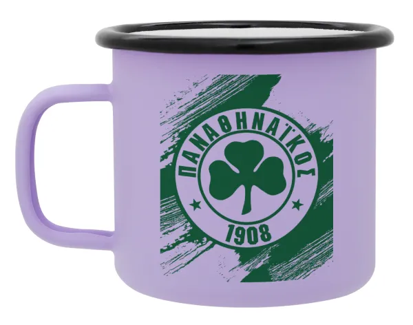 Π.Α.Ο. — Metal enamel mug, matte light pastel purple, 360ml