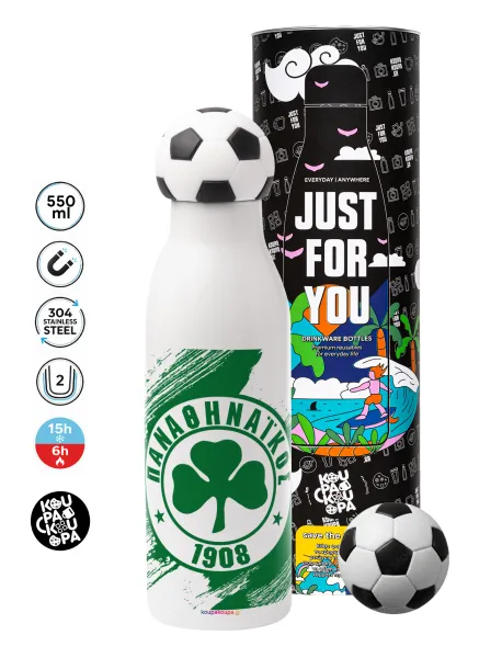 Π.Α.Ο. — Soccer Metal mug thermos, double wall, 550ml