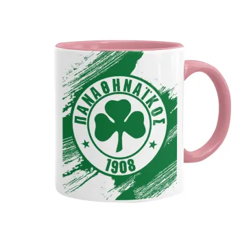 Π.Α.Ο., Κούπα χρωματιστή ροζ, κεραμική, 330ml