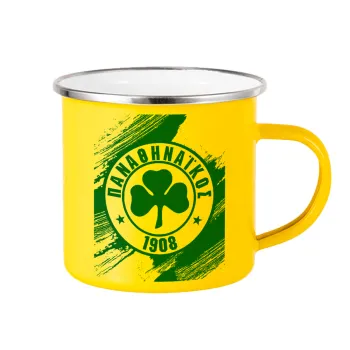 Π.Α.Ο., Κούπα Μεταλλική εμαγιέ Κίτρινη 360ml