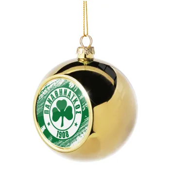 Π.Α.Ο., Golden Christmas tree ball ornament 8cm