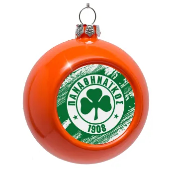 Π.Α.Ο., Στολίδι Χριστουγεννιάτικη μπάλα δένδρου Πορτοκαλί 8cm