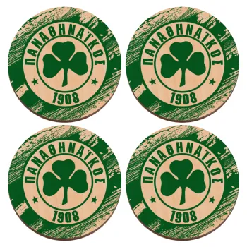 Π.Α.Ο., ΣΕΤ x4 Σουβέρ ξύλινα στρογγυλά plywood (9cm)