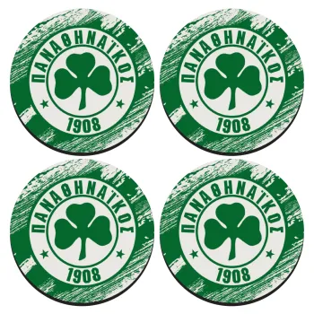 Π.Α.Ο., SET of 4 round wooden coasters (9cm)