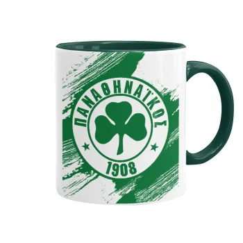 Π.Α.Ο., Κούπα χρωματιστή πράσινη, κεραμική, 330ml