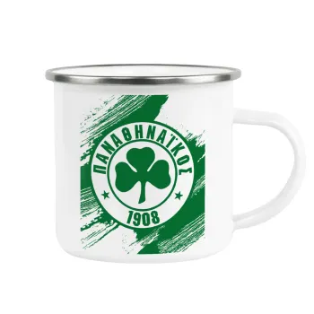 Π.Α.Ο., Metallic enamel cup white 360ml