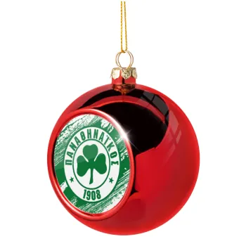 Π.Α.Ο., Christmas tree ball Red 8cm