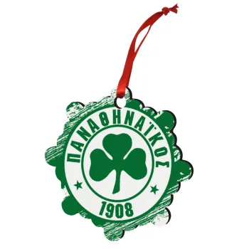 Π.Α.Ο., Christmas ornament snowflake wooden 7.5cm