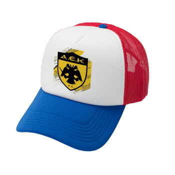 FC Α.Ε.Κ., Καπέλο Soft Trucker με Δίχτυ Red/Blue/White 