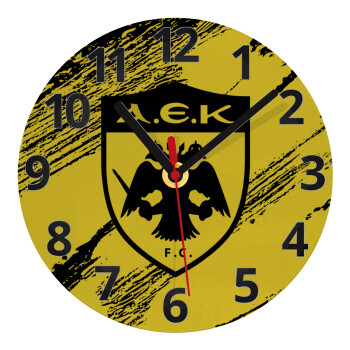 FC Α.Ε.Κ., Ρολόι τοίχου γυάλινο (20cm)