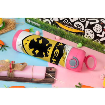 FC Α.Ε.Κ., Πασχαλινή Λαμπάδα με Παιδικό παγούρι θερμό, ανοξείδωτο, με καλαμάκι ασφαλείας, ΡΟΖ (500ml)