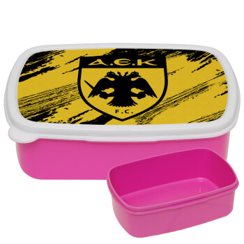 FC Α.Ε.Κ., ΡΟΖ παιδικό δοχείο φαγητού (lunchbox) πλαστικό (BPA-FREE) Lunch Βox M18 x Π13 x Υ6cm