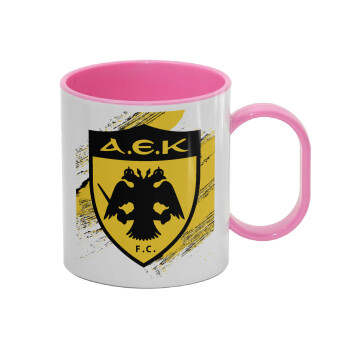 FC Α.Ε.Κ., Κούπα (πλαστική) (BPA-FREE) Polymer Ροζ για παιδιά, 330ml