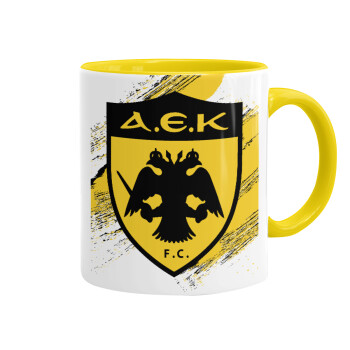 FC Α.Ε.Κ., Mug colored yellow, ceramic, 330ml