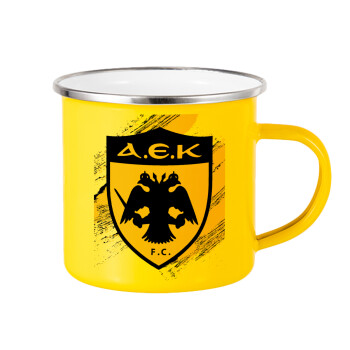 FC Α.Ε.Κ., Yellow Enamel Metallic Cup 360ml