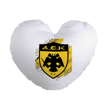 FC Α.Ε.Κ., Μαξιλάρι καναπέ καρδιά 40x40cm περιέχεται το  γέμισμα