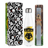Easter candle, metallic white thermos bottle (500ml) & aromatic flat candle (30cm) (GRAY)