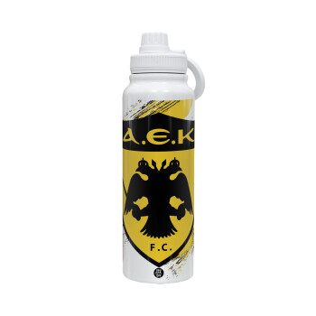 FC Α.Ε.Κ., 1L Stainless Steel Thermal Bottle with Phone Holder & Double Wall Insulation