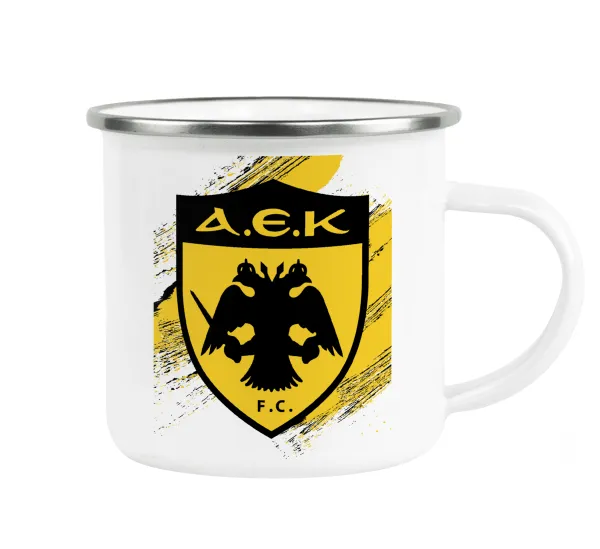 FC Α.Ε.Κ. — Metallic enamel cup white 360ml
