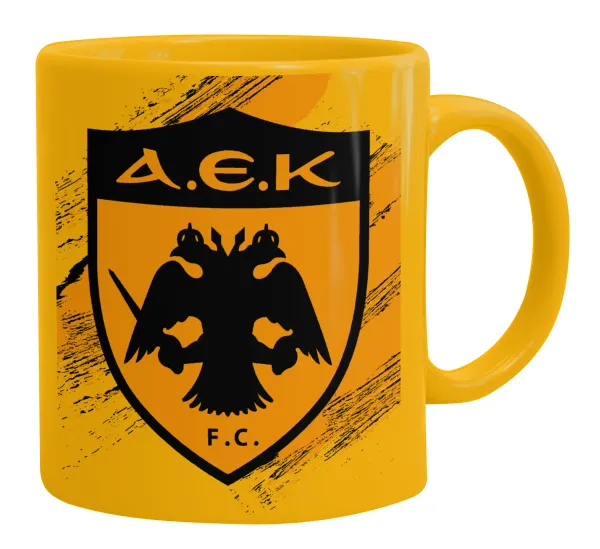 FC Α.Ε.Κ. — Ceramic coffee mug yellow, 330ml